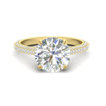 Load image into Gallery viewer, 3-row-pave-round-cut-diamond-engagement-ring-in-yellow-gold-fd11517ror-nl-yg
