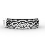 Load image into Gallery viewer, 3-row-twisted-infinity-diamond-wedding-band-in-black-gold-FD11425B-NL-BG