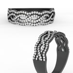 Load image into Gallery viewer, 3-row-twisted-infinity-diamond-wedding-band-in-black-gold-FD11425B-NL-BG