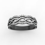 Load image into Gallery viewer, 3-row-twisted-infinity-diamond-wedding-band-in-black-gold-FD11425B-NL-BG
