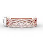 Load image into Gallery viewer, 3-row-twisted-infinity-diamond-wedding-band-in-rose-gold-FD11425B-NL-RG