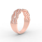 Load image into Gallery viewer, 3-row-twisted-infinity-diamond-wedding-band-in-rose-gold-FD11425B-NL-RG