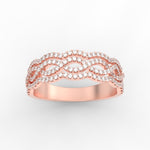 Load image into Gallery viewer, 3-row-twisted-infinity-diamond-wedding-band-in-rose-gold-FD11425B-NL-RG