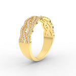 Load image into Gallery viewer, 3-row-twisted-infinity-diamond-wedding-band-in-yellow-gold-FD11425B-NL-YG