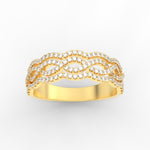 Load image into Gallery viewer, 3-row-twisted-infinity-diamond-wedding-band-in-yellow-gold-FD11425B-NL-YG