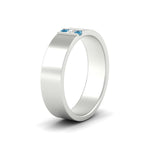 Load image into Gallery viewer, 3-stone-blue-topaz-wedding-anniversary-band-for-men-in-white-gold-fdm8111bgicbltoangle2-nl-wg.jpg