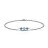 Load image into Gallery viewer, 3-stone-bracelet-for-mothers-with-blue-topaz-in-white-gold-FDBRC8693GICBLTOMDANGLE2-NL-WG