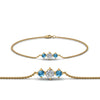 Load image into Gallery viewer, 3-stone-bracelet-for-mothers-with-blue-topaz-in-yellow-gold-FDBRC8693GICBLTOMD-NL-YG