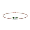 Load image into Gallery viewer, 3-stone-bracelet-for-mothers-with-emerald-in-rose-gold-FDBRC8693GEMGRMDANGLE2-NL-RG