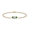 Load image into Gallery viewer, 3-stone-bracelet-for-mothers-with-emerald-in-yellow-gold-FDBRC8693GEMGRMDANGLE2-NL-YG