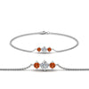 Load image into Gallery viewer, 3-stone-bracelet-for-mothers-with-orange-sapphire-in-white-gold-FDBRC8693GSAORMD-NL-WG
