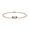 Load image into Gallery viewer, 3-stone-bracelet-for-mothers-with-pink-sapphire-in-yellow-gold-FDBRC8693GSADRPIMDANGLE2-NL-YG