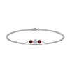 Load image into Gallery viewer, 3-stone-bracelet-for-mothers-with-ruby-in-white-gold-FDBRC8693GRUDRMDANGLE2-NL-WG