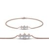 Load image into Gallery viewer, 3-stone-diamond-chain-bracelet-in-rose-gold-FD-BRC8693MD-NL-RG