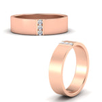 Load image into Gallery viewer, 3 Stone Mens Flat Gemstone Band