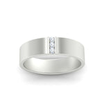 Load image into Gallery viewer, 3 Stone Mens Flat Gemstone Band