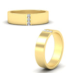 Load image into Gallery viewer, 3-stone-diamond-wedding-anniversary-band-for-men-in-yellow-gold-fdm8111bangle3-nl-yg.jpg