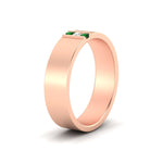Load image into Gallery viewer, 3-stone-emerald-wedding-anniversary-band-for-men-in-rose-gold-fdm8111bgemgrangle2-nl-rg.jpg