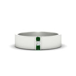 Load image into Gallery viewer, 3-stone-emerald-wedding-anniversary-band-for-men-in-white-gold-fdm8111bgemgr-nl-wg.jpg