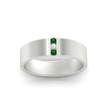 Load image into Gallery viewer, 3-stone-emerald-wedding-anniversary-band-for-men-in-white-gold-fdm8111bgemgrangle5-nl-wg.jpg