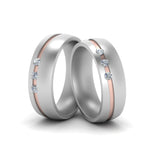 Load image into Gallery viewer, 3 Stone LGBT Wedding Rings