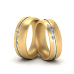 Load image into Gallery viewer, 3 Stone LGBT Wedding Rings