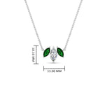 Load image into Gallery viewer, 3-stone-marquise-emerald-necklace-chain-in-white-gold-FDPD11096GEMGRANGLE1-NL-WG-HW