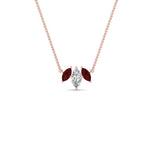 Load image into Gallery viewer, 3-stone-marquise-ruby-necklace-chain-in-rose-gold-FDPD11096GRUDRANGLE1-NL-RG
