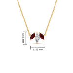 Load image into Gallery viewer, 3-stone-marquise-ruby-necklace-chain-in-yellow-gold-FDPD11096GRUDRANGLE1-NL-YG-HW