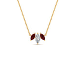 Load image into Gallery viewer, 3-stone-marquise-ruby-necklace-chain-in-yellow-gold-FDPD11096GRUDRANGLE1-NL-YG