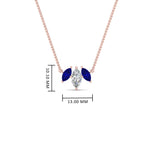 Load image into Gallery viewer, 3-stone-marquise-sapphire-necklace-chain-in-rose-gold-FDPD11096GSABLANGLE1-NL-RG-HW