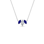 Load image into Gallery viewer, 3-stone-marquise-sapphire-necklace-chain-in-white-gold-FDPD11096GSABLANGLE1-NL-WG