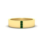 Load image into Gallery viewer, 3 Stone Mens Flat Gemstone Band