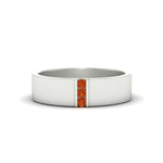 Load image into Gallery viewer, 3 Stone Mens Flat Gemstone Band