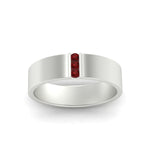 Load image into Gallery viewer, 3 Stone Mens Flat Gemstone Band