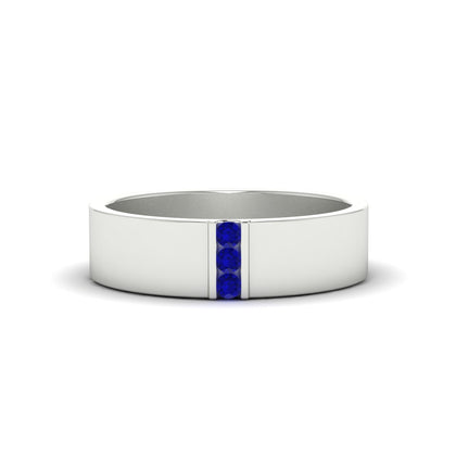 half-bezel-3-stone-mens-flat-sapphire-wedding-band-in-14k-white-gold-FDM8111-1