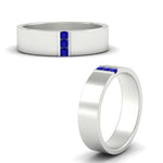 Load image into Gallery viewer, 3 Stone Mens Flat Gemstone Band