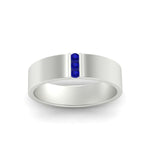 Load image into Gallery viewer, 3 Stone Mens Flat Gemstone Band