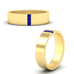 Load image into Gallery viewer, 3 Stone Mens Flat Gemstone Band