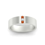 Load image into Gallery viewer, 3-stone-orange-sapphire-wedding-anniversary-band-for-men-in-white-gold-fdm8111bgsaorangle5-nl-wg.jpg