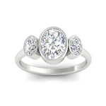 Load image into Gallery viewer, 3-stone-oval-bezel-diamond-engagement-ring-in-white-gold-fd11546-nl-wg