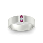 Load image into Gallery viewer, 3-stone-pink-sapphire-wedding-anniversary-band-for-men-in-white-gold-fdm8111bgsadrpiangle5-nl-wg.jpg