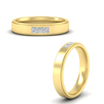 Load image into Gallery viewer, 3-stone-princess-cut-mens-wedding-band-in-yellow-gold-fdm10340prangle3-nl-yg