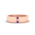 Load image into Gallery viewer, 3-stone-purple-topaz-wedding-anniversary-band-for-men-in-rose-gold-fdm8111bgvito-nl-rg.jpg