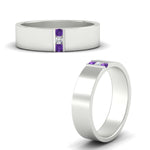 Load image into Gallery viewer, 3-stone-purple-topaz-wedding-anniversary-band-for-men-in-white-gold-fdm8111bgvitoangle3-nl-wg.jpg