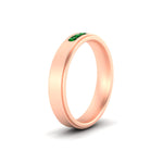 Load image into Gallery viewer, 3-stone-round-emerald-channel-set-mens-wedding-ring-in-rose-gold-fdm10340rogemgrangle2-nl-rg