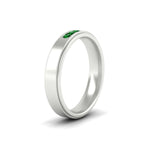 Load image into Gallery viewer, 3-stone-round-emerald-channel-set-mens-wedding-ring-in-white-gold-fdm10340rogemgrangle2-nl-wg