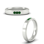 Load image into Gallery viewer, 3-stone-round-emerald-channel-set-mens-wedding-ring-in-white-gold-fdm10340rogemgrangle3-nl-wg