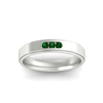 Load image into Gallery viewer, 3-stone-round-emerald-channel-set-mens-wedding-ring-in-white-gold-fdm10340rogemgrangle5-nl-wg