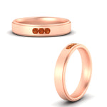 Load image into Gallery viewer, 3-stone-round-orange-sapphire-channel-set-mens-wedding-ring-in-rose-gold-fdm10340rogsaorangle3-nl-rg